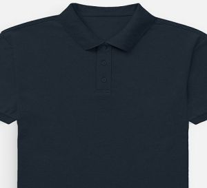 Mens Navy Blue Cotton Polo T-Shirt