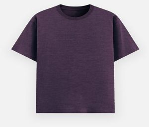Purple Melange Poly Cotton Round Neck Unisex T-Shirt