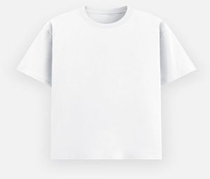 White Poly Cotton Round Neck Unisex T-Shirt