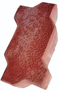 80 Mm Red Concrete Zig Zag Paver Block