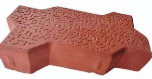 80 Mm Red Concrete Zig Zag Paver Block