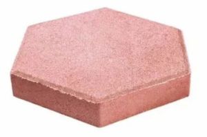 60 Mm Red Concrete Hexagon Paver Block