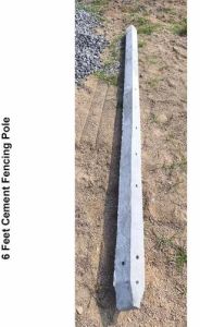 6 Feet Cement Fencing Pole