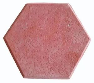 60 Mm Red Concrete Hexagon Paver Block
