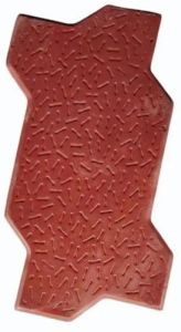80 Mm Red Concrete Zig Zag Paver Block