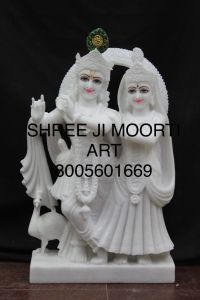 White Marble Radha Krishna Statue