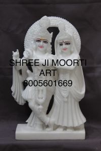 White Marble Radha Krishna Statue