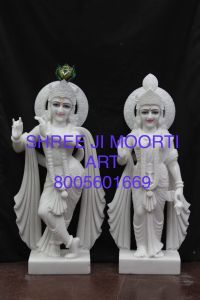 White Marble Radha Krishna Statue