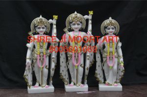 Multicolor Painted Marble RAM Darbar Statue