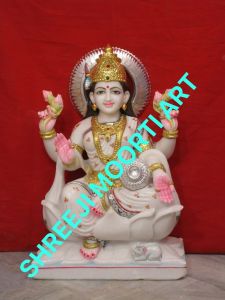 White Traditional Marble Laxmi Mata Statue