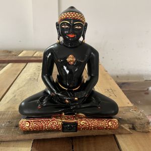 Black Marble Jain Mahaveer Statue