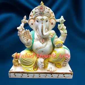 Carved Marble Ganesh Statue
