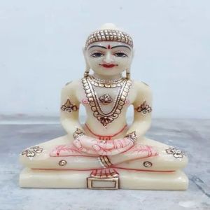 Carved Marble Mahavir Swami Statue
