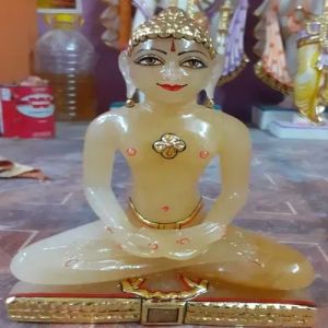 Handmade Marble Mahavir Swami Statue
