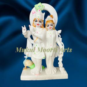 White Marble Radha Krishna Statue