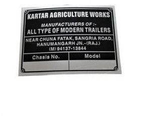 Industrial Machine Anodized Aluminium Labels