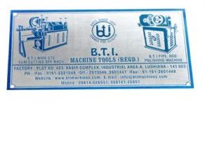Custom Industrial Anodized Aluminum Label, for Machinery &AMP; Equipment