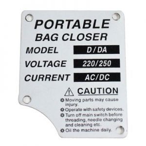 Custom Anodized Aluminium Labels , for Sewing Machine
