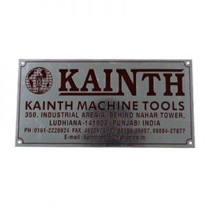 Industrial Anodized Aluminum Equipment Label
