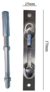 170mm Stainless Steel Concealed Flush Bolt
