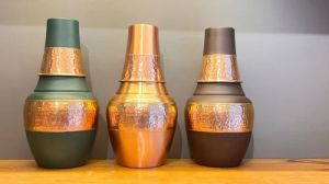 Copper Water Bottle Rubberised Paint