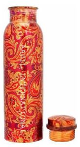 Printed Copper Water Bottle Gift Set