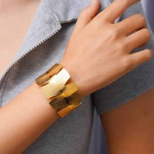 Brass Molten Link Cuff Bracelet