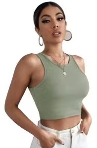 Ladies Light Olive Tank Top