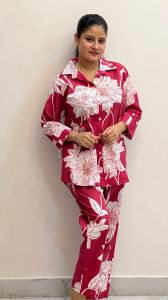 Ladies Red Scarlet Stem Co-ord Set