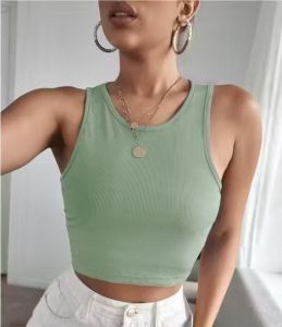 Ladies Light Olive Tank Top