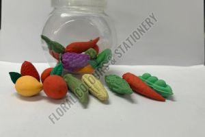 3D Fruit & Veggie Rubber Eraser Jar