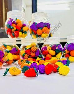 3D Fruit Rubber Eraser Jar