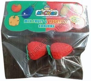 3D Strawberry Rubber Eraser Set