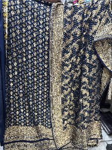 Blue Embroidered Ladies Georgette Suit