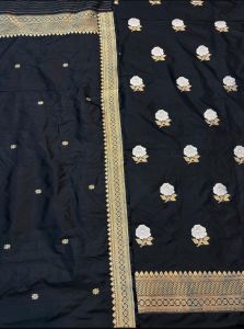 3 Piece Black Pure Katan Silk Suit