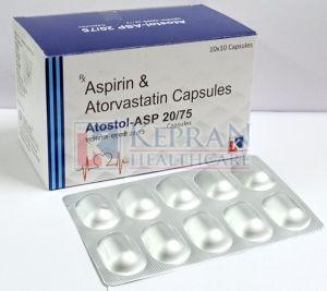 Atostol ASP  Aspirin 20mg Atorvastatin 75mg Capsules