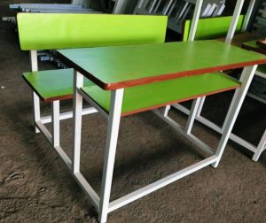 Green Dual Seater Matt Finish Classroom Bench