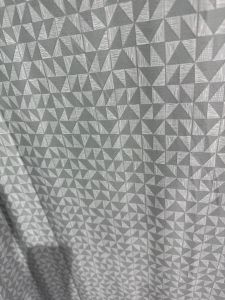 Pure Cotton  Grey Geometric Printed Fabric