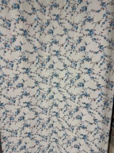 Blue Floral Pattern Pure Cotton Printed Bedsheet Fabric