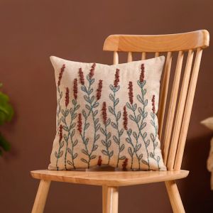 Hand Embroidered Linen Cushion Cover