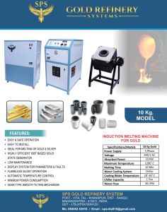 10 Kg SPS Induction Metal Fusion Furnace for Gold Refining