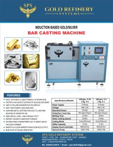 SPS Induction Gold &AMP; Silver Bar Casting Machine