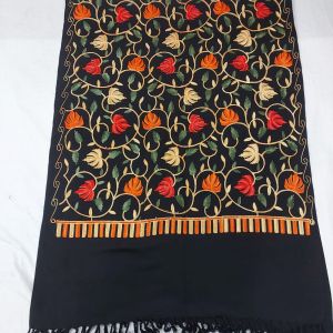 Ladies Striped Floral Cashmilon Aari Stoles