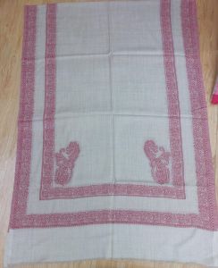Ladies Twin Border Fine Wool Kunj Stole
