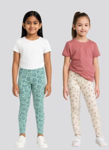 Kids Cartoon & Nature Print Legging Set