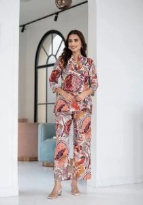 Ladies Multicolor Paisley Floral Co-ord Set