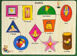 WOODEN EDUCATIONAL SHAPES PUZZLE TOY (12x9 inches )