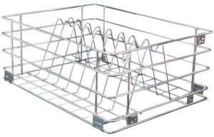 Stainless Steel Plate Organizer Basket