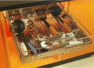 Stainless Steel Perforated Cutlery Basket ,for Kitchen