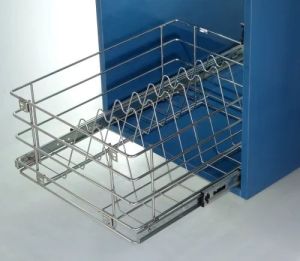 Stainless Steel Plate Organizer Basket